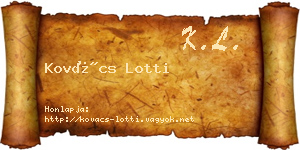Kovács Lotti névjegykártya